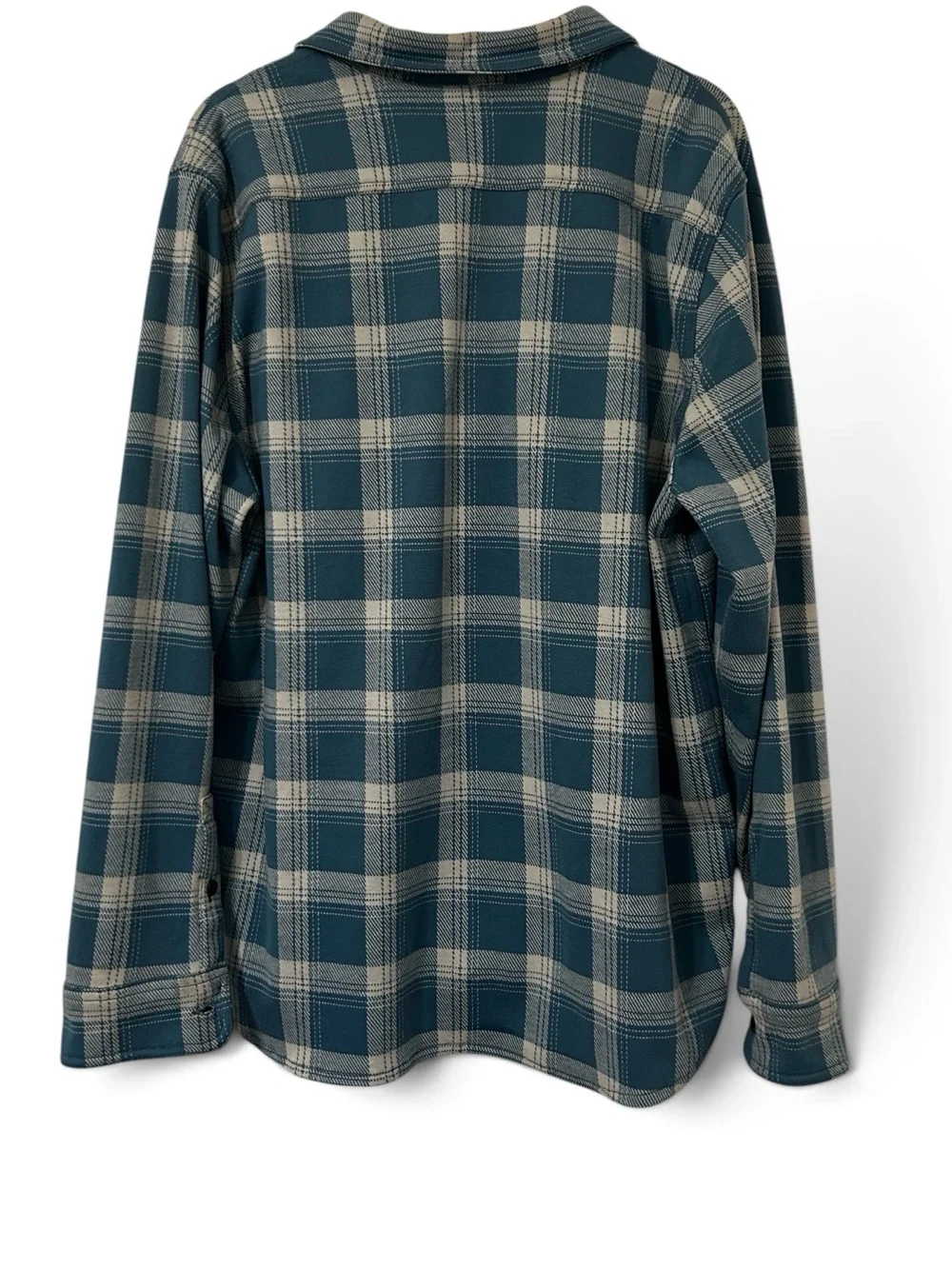 J.Crew Men’s Long-sleeve plaid flannel Shacket Blue Beige Size XL